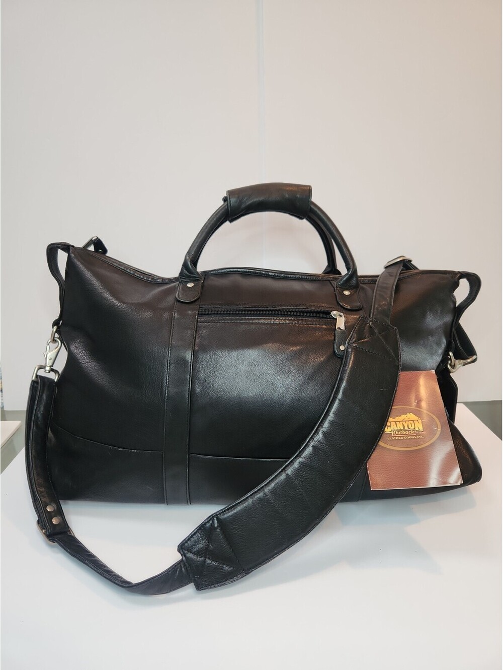 Canyon Outback Duffle Bag Black Leather Travel Weekend Bag Heritage